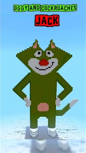 How to Build Jack from Oggy and the Cockroaches in Minecraft | Pixel Art Tutorial #Shorts