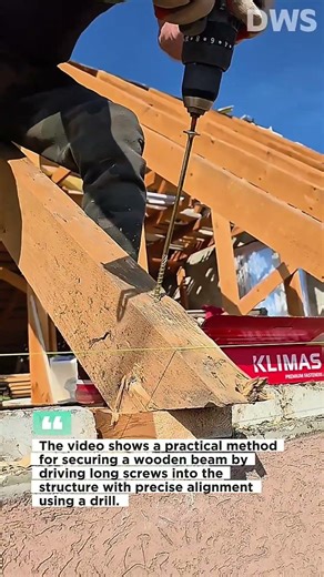 Smart Wood Beam Fixing Trick Using Screws and Drill 🔩