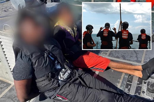 Illegal immigrants jump into the sea to escape the law — only to get fished out by the Coast Guard