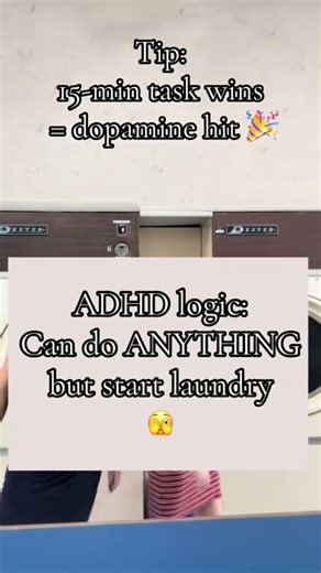 Set a 15 min timer. Get as much done as you can. Rinse and repeat! #adhd #adhdhumor #neurodivergent