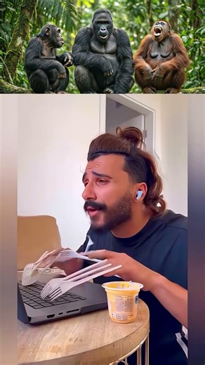 Monkey Reacts to Viral Videos Part 1 #viral #funny #shorts