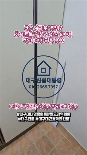 #대구원룸#Shorts#반고개역원룸 #대구대간호학과원룸찾는다면 여기 좋아요!! 도로변에 넓은사이즈까지 올리모델링한 깔끔한 채광맛집 원룸 구경하세요.#남산동원룸