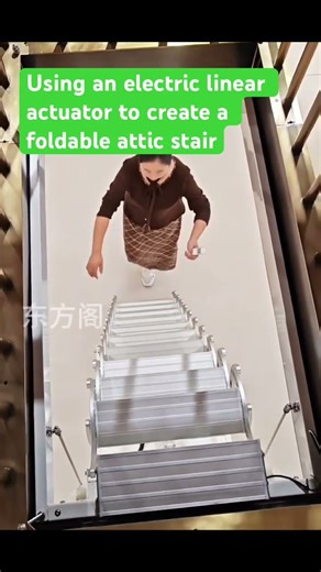 Using an electric linear actuator to create a foldable attic staircase#linearactuator #foldable