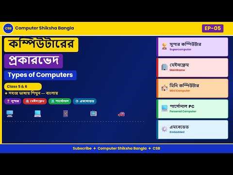 কম্পিউটারের প্রকারভেদ | Types of Computers in Bangla | Class 5 & 6 | EP-05