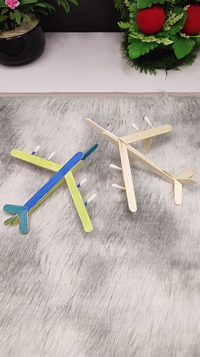 106K views · 327 reactions | Cool Aircraft Craft Using Cotton Swabs & Ice Cream Sticks! ️ DIY Airplane with Popsicle Sticks – Easy Craft for Kids! ✂️ Make Your Own Mini Jet! Fun Popsicle Stick Plane Craft  Flying High with Craft Sticks – Airplane Craft for Beginners! 戮✨ | MNS Crafts | Facebook