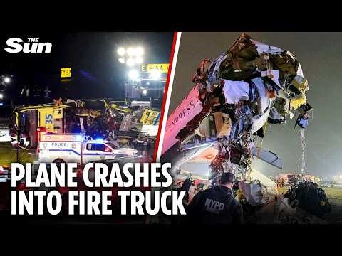 Moment air traffic controller YELLS as plane crashes on runway killing both pilots