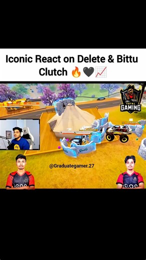 Iconic React On Delete & Bittu Clutch🔥🖤📈#iconic #freefire #ffmic #ffesports#tgesports #aztec #delete