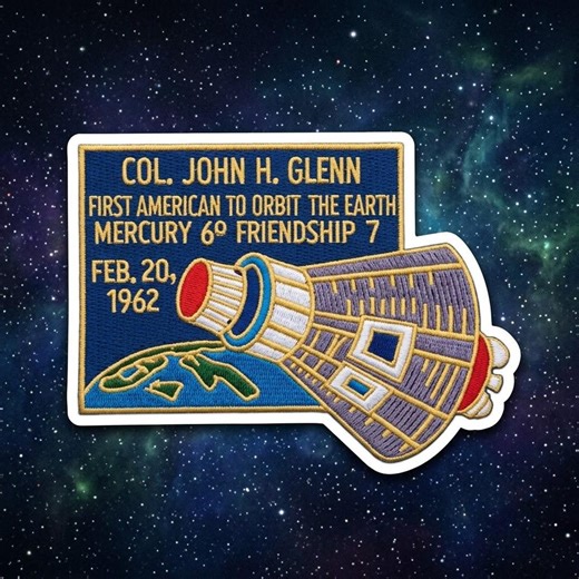 John Glenn Friendship 7 Mission Patch Sticker Retro Space Capsule Mercury Orbit Earth Vintage Astronaut Decal - Etsy
