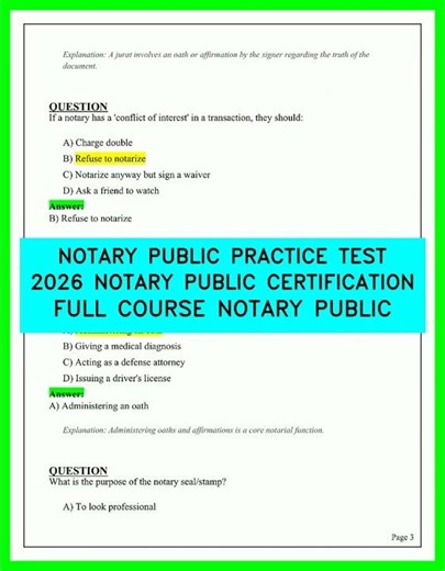 Notary Public Certification 2026 Practice Test | Full Course + Exam Questions & Answers