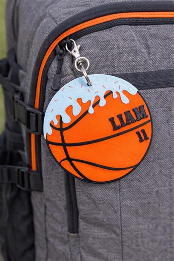 Personalized Basketball Backpack Tag With Name and Number for Kids School Bag Gift - Etsy