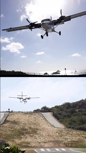 グスタフ3世空港に着陸するDHC-6ツインオッター！