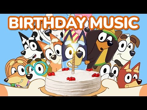 Bluey Birthday Party Music & Song Playlist, Animated TV Loop Background