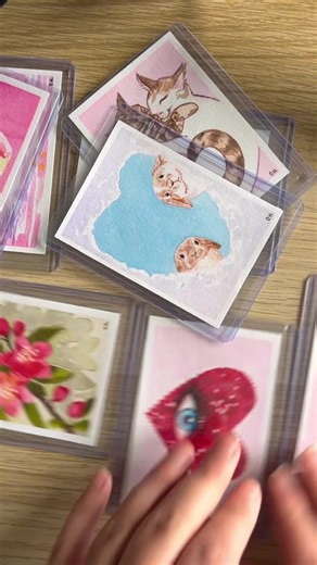 my first packing video ? I’m ready to say goodbye to these #ACEO #miniatureart #watercolors #artcollector