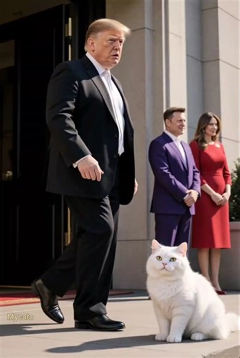 Trump Steps Out… But the Cat Says NO 🐱🚪😂