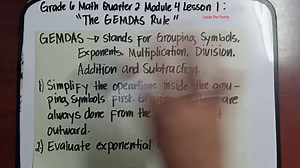 Grade 6 Math Quarter 2 Module 4 Lesson 1 The GEMDAS Rule Full Tutorial 👇👇 https://youtu.be/HsNVABuO63Y?si=_M__0K5rSzNXmM-Q Subscribe to our YouTube Channel https://youtube.com/@cyndethethrifty1208 Like and Follow us on Facebook https://www.facebook.com/xiaozcyd?mibextid=ZbWKwL Follow us on Tiktok Math Tutorial 👇👇 https://www.tiktok.com/@cyndethethrifty?_t=8ZLDr4lzN5d&_r=1 Journaling account https://www.tiktok.com/@cyndesjournal?_t=8fJSGRIPbd4&_r=1 | Cynde the thrifty