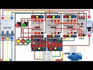 Start Delta Starter Power and Control Circuit Explained | Auto Star Delta Motor Starter.