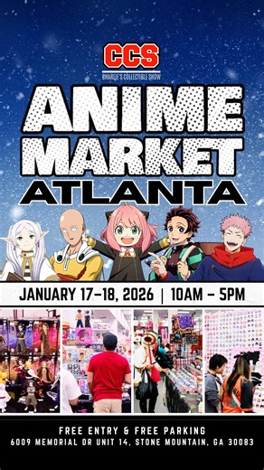 Kick off 2026 the anime way at Anime Market Atlanta — a two-day anime shopping paradise packed with everything otaku dreams are made of! 💮✨ Shop 80 anime vendors featuring streetwear drops, cosplay gear, figures, Gunpla, plushies, blind boxes, original fan art, Japanese collectibles, and more. Whether you’re hunting a grail, upgrading your setup, or building your next cosplay — this is your IRL loot quest. 🔥 ✨ Plus enjoy: 🎭 Cosplay Showcase (Sat 2PM) — Fan Favorite wins a 4-Day MomoCon 2026 b