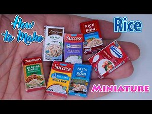 DIY Miniature Rice Boxes 🏡✨ Tiny Grocery Packaging for Dolls + FREE Printable