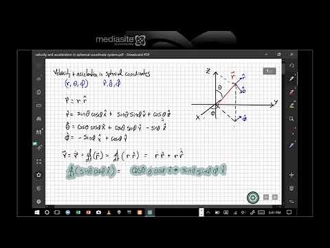 Velocity and acceleration in spherical coordinate system