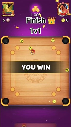 finish 👑 1v1 #carrompool #fair #games