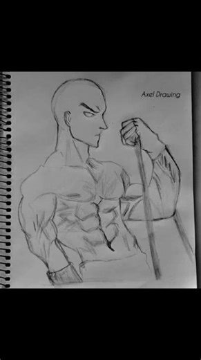 Drawing Saitama from One Punch Man pt1|| AXEL Drawing #shorts