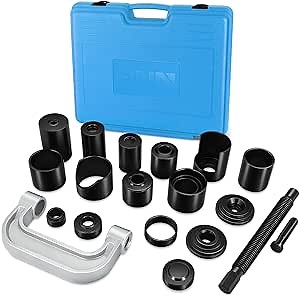 DNA MOTORING 21pcs Universal Ball Joint Service Repair Remover Installer Adapter Tool Kit for Most 2WD 4WD Cars Pickups Vans SUVs, Blue, TOOLS-00314