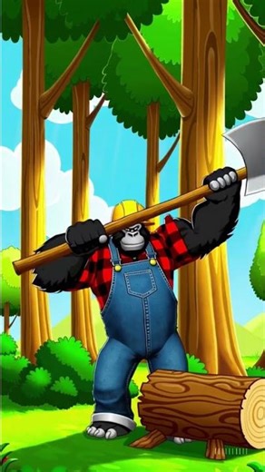 Lumberjack Gorilla Cartoon #gorilla #lumberjack #cartoon