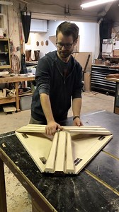 The addition of spring-loaded hinges to our origami inspired Centerfold Table concept helps its three legs fold together in a single motion from their flattened state. The previous version relied heavily on the dexterity and hand size of the operator, limiting the reach of this design. Unfortunately this product is stuck in development due to leg shakiness caused by knee hinge backlash. Based on this design, you’d probably think I’m secretly an investor in a hinge company. That or I’m an investo