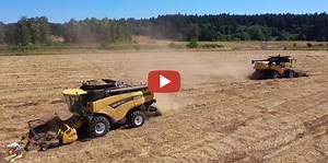 Mike Less - Farmhand Mike - Jefferson Oregon as a local farm is busy harvesting their 2020 grass seed crop. In the Video is several New Holland CX Series combines
