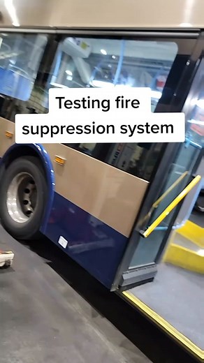 Fire Suppression System Test on Transit Bus