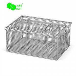 [Hot Item] Durable Rectangular Metal Storage Basket Ultrasonic Cleaning Mesh Baskets