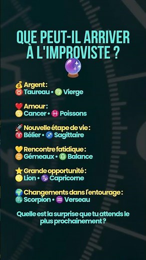 🔮 Qu'est-ce qui peut arriver de façon inattendue? #zodiaque #astrologie #horoscope #signesduzodiaque