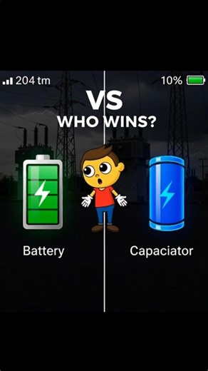 Day 42/365, Capacitor vs Battery: Kaun hai zyada powerful? | Battery vs Capacitor #shorts