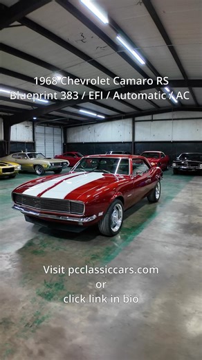 339 reactions · 22 shares | 1968 Chevrolet Camaro RS / Blueprint 383 / EFI / Automatic / AC Click the link to view this vehicle on our website: https://www.pcclassiccars.com/inventory/1968-chevrolet-camaro-rs-blueprint-383-efi-automatic-ac | PC Classic Cars | Facebook