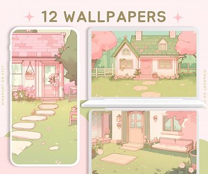Pink Cottagecore Spring Wallpaper Cozy Kawaii Cute Desktop Wallpaper Cozy Game Screensaver Kawaii Background Phone Wallpaper Sakura - Etsy