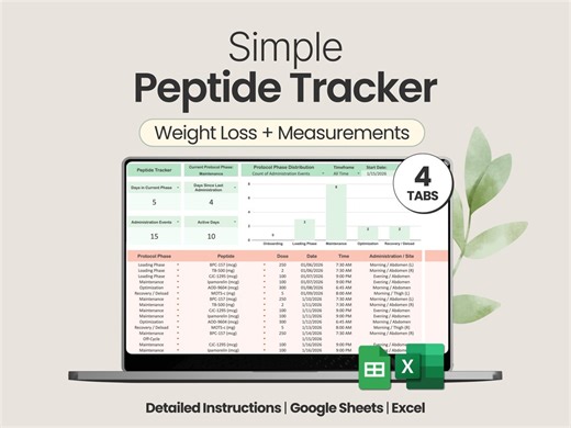 Peptide Tracker Excel Weight Loss Tracker Google Sheets Spreadsheet | Track Injections, Dosage, Side Effects, & More - Etsy Australia