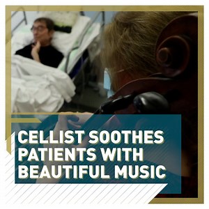 1.1K views · 32 reactions | Music soothes pain  At Jeanne Garnier care home in Paris, French cellist Claire Oppert plays to ease suffering for end-life-patients.  Read more: https://newseu.cgtn.com/news/2021-05-27/Cellist-plays-the-pain-away-to-ease-suffering-for-end-of-life-patients-10Awgm7qVag/index.html | CGTNEurope | Facebook