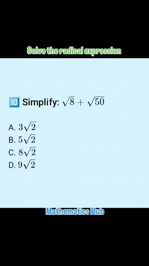 Solve the radical expression #ssccgl #viralreels #sscmath #virals #rrbntpc | Mathematics Centre