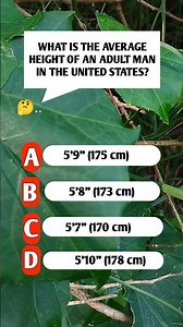 WHAT IS THE AVERAGE HEIGHT OF AN ADULT MAN IN THE UNITED STATES?#quiz #quiztime #quizreels