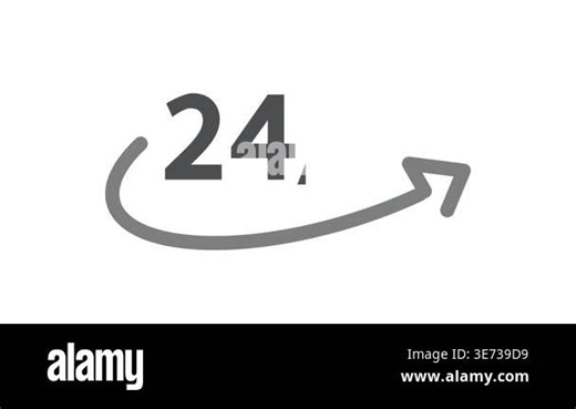 24, 7 logo. 24 hours, seven days concept, vector, icon.
