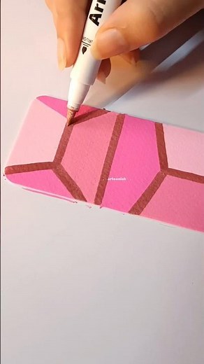 🩷Pink Geometric Handmade Bookmark | Aesthetic Acrylic Marker Bookmark #bookmark #easyart #patternart