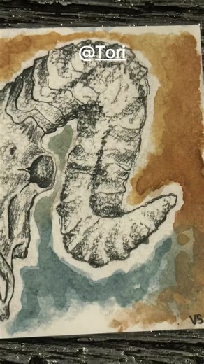 @Tori These are some amazing pieces of art. There is a ram skull that I absolutely love, and then a custom bones piece on chipboard with blue that reminds me of a mammoth exhibit dig we went to in South Dakota with my kids a few years ago. I absolutely love these. Go give them a follow. Such an amazing artist. Thank you so much for the trade.