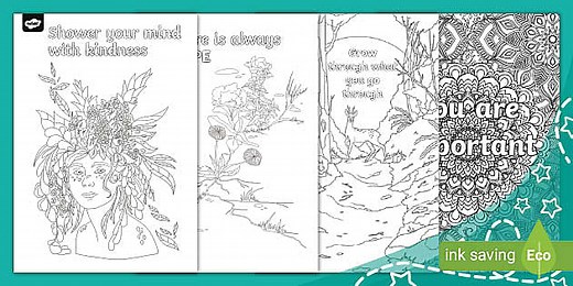 Positive Mental Health Colouring Pages (Ages 7 - 11)
