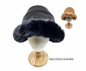 Women's Fluffy Fleece Interior Soft Faux Fur Trim Winter Bucket Hat - Etsy