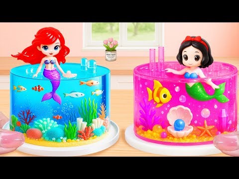 Pretty Mermaid Jelly Cake | How to Make Colorful Princess Cake| Lily Little Cake