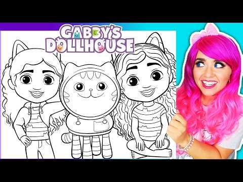 Coloring Gabby's Dollhouse Coloring Pages | Cute Cats & Gabby Coloring + Ohuhu Art Markers