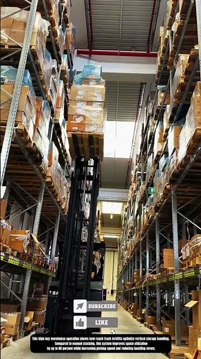 High-Bay Warehouse Storage Handling Using Reach Truck Forklift