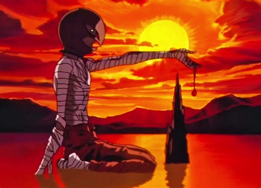 Griffith's evil in Berserk stems from his all consuming ambition, leading him to betray and sacrifice the Band of the Hawk to the God Hand during the Eclipse and act that erases his humanity and turns him into the demonic Femto, unleashing unimaginable horrors on the world for his own dream of a kingdom. Femto embodies Griffith's pure as his Pure Evil self, being an entity that he chose to become while devoid of any humane respect, he is not the same person as human Griffith, yet still tied to h