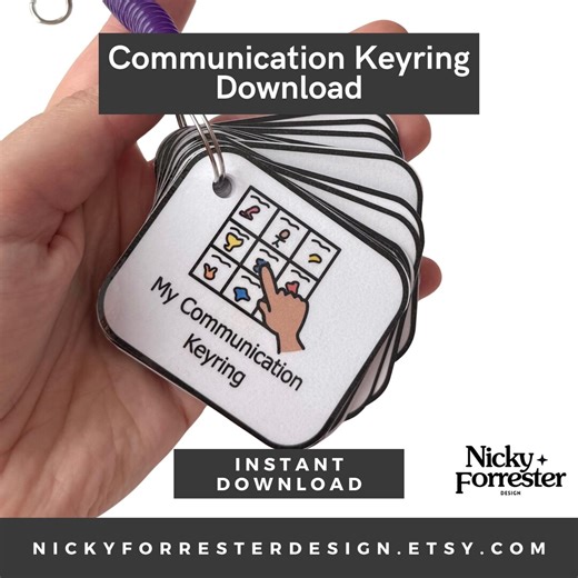 Communication Keyring Download, Communication Board, Non Verbal Aids, Communication Aids, Autism Communication, AAC Boardmaker, Digital - Etsy
