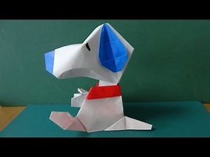 折り紙「スヌーピー」顔 Origami"Snoopy"Face